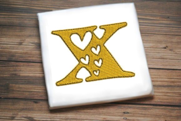 Alphabet Letter X Multi Heart