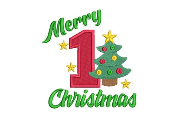 Christmas Tree with Lettering Merry Christmas
