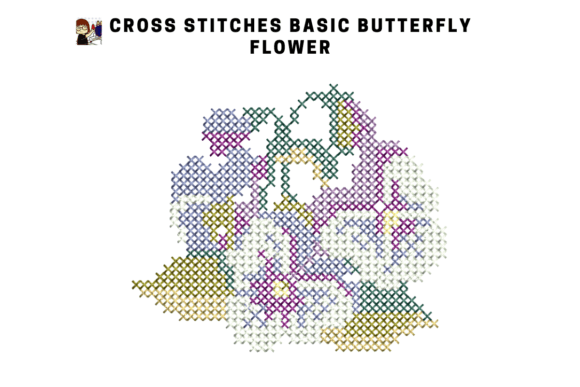 Cross Stitch Basic Butterfly Flower