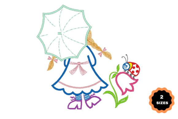 Cute Girl with an Umbrella Embroidery Review