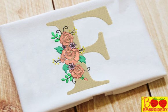 Letter F and Flower Embroidery Design Review