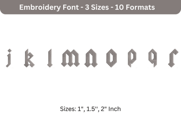 Yeller Font Lowercase J to R Review for Handmade Embroidery