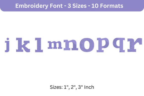 Zantroke Font Lowercase J to R Review for Sweatshirt Embroidery